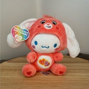 Hello Kitty & Friends X Care Bears Cinnamoroll/Love-A-Lot 8 inch Plush, NWT